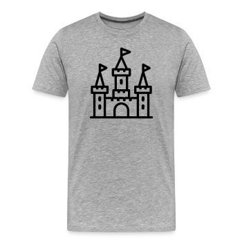 château - T-shirt bio Premium Homme - gris chiné - Devant - Damien (186cm)