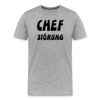 Chef - Männer Premium Bio T-Shirt - Grau meliert - Vorne - Damien (186cm)