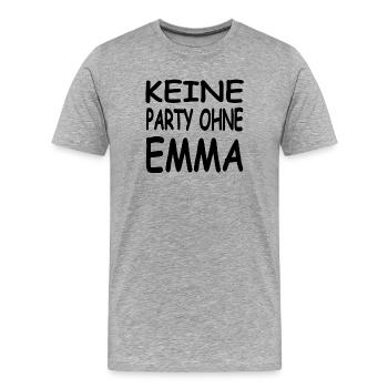 Emma - Männer Premium Bio T-Shirt - Grau meliert - Vorne - Damien (186cm)