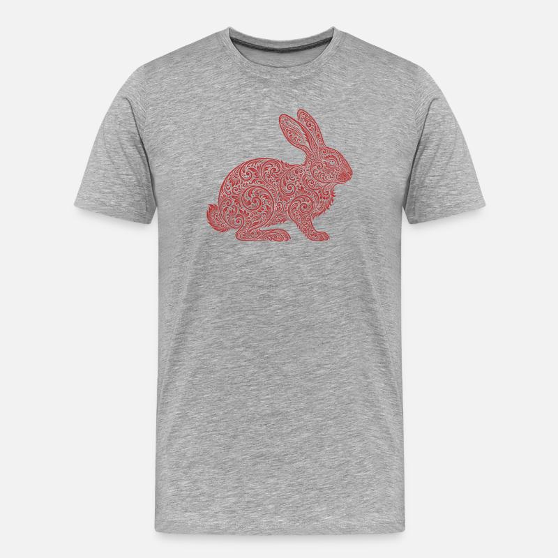 Hase - Männer Premium Bio T-Shirt - Grau meliert