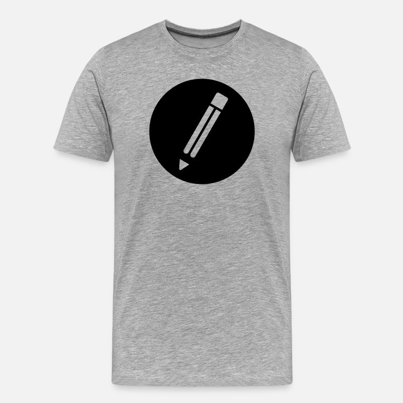 Bleistift - Männer Premium Bio T-Shirt - Grau meliert