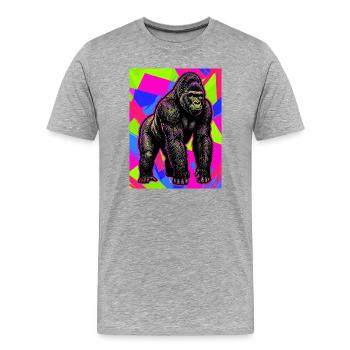 gorilla - Men's Premium Organic T-Shirt - heather grey - Front - Damien (186cm)
