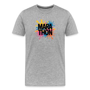Marathon de Couleur Splash - T-shirt bio Premium Homme - gris chiné - Devant - Damien (186cm)