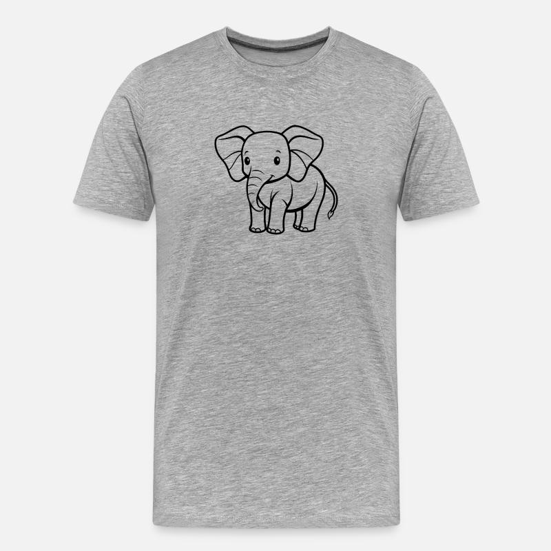 Elefantenbaby - Männer Premium Bio T-Shirt - Grau meliert
