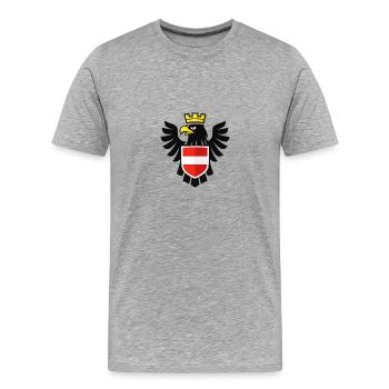 AUSTRIA Identy - Männer Premium Bio T-Shirt - Grau meliert - Vorne - Damien (186cm)
