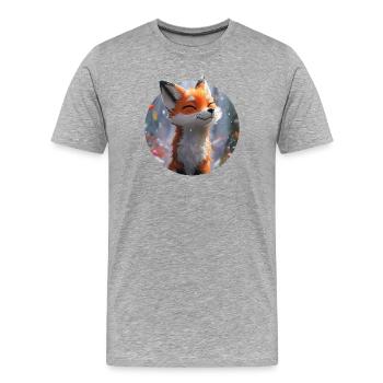 Niedlicher Fuchs - Männer Premium Bio T-Shirt - Grau meliert - Vorne - Damien (186cm)