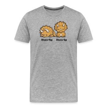 TRICERATOP TRICERAFLOP ! - dinosaure drôle enfant - T-shirt bio Premium Homme - gris chiné - Devant - Damien (186cm)