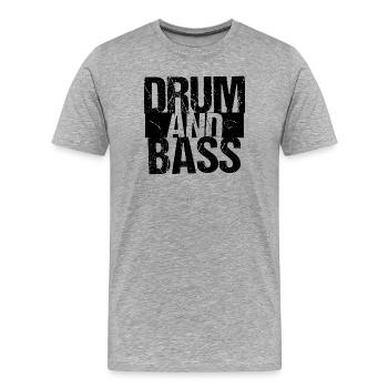 Conception audacieuse du logo Drum and Bass - T-shirt bio Premium Homme - gris chiné - Devant - Damien (186cm)