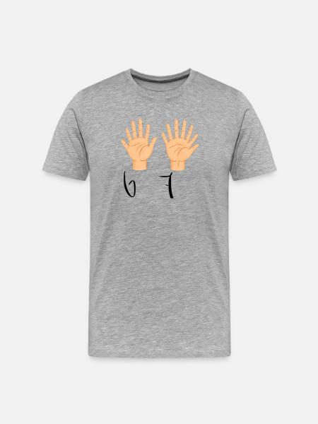 Double Open Hands Illustration - Men's Premium Organic T-Shirt - heather grey