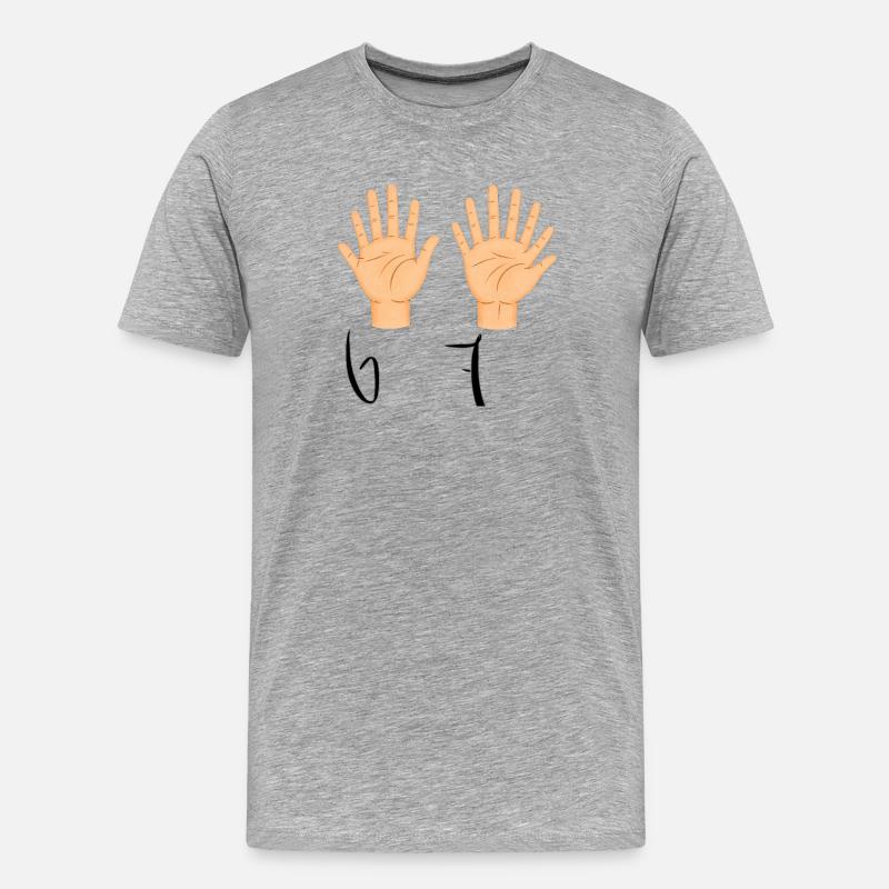 Double Open Hands Illustration - Männer Premium Bio T-Shirt - Grau meliert