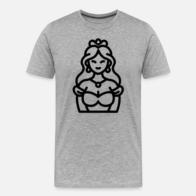 Prinzessin - Männer Premium Bio T-Shirt - Grau meliert
