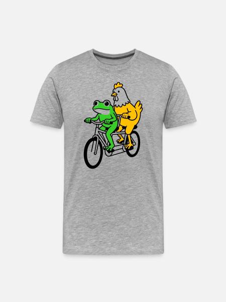 Vélo tandem - T-shirt bio Premium Homme - gris chiné