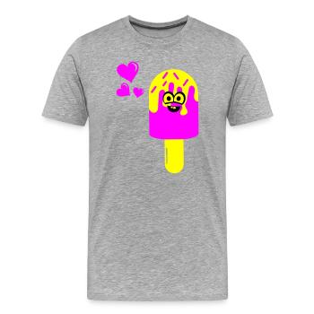 Eis Eiscreme - Männer Premium Bio T-Shirt - Grau meliert - Vorne - Damien (186cm)
