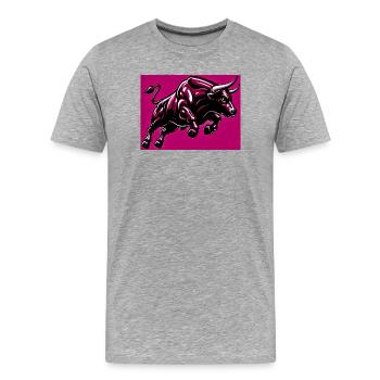 bull - Men's Premium Organic T-Shirt - heather grey - Front - Damien (186cm)