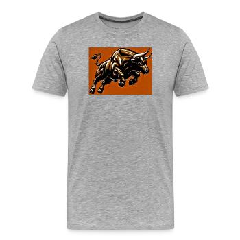 bull - Men's Premium Organic T-Shirt - heather grey - Front - Damien (186cm)