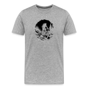 Croquis de VTT - T-shirt bio Premium Homme - gris chiné - Devant - Damien (186cm)