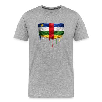 Central African Republic Flagge Tropfenpalette - Männer Premium Bio T-Shirt - Grau meliert - Vorne - Damien (186cm)