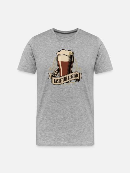 Taste The Legend Beer Badge - Men's Premium Organic T-Shirt - heather grey