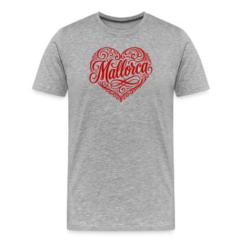 Mallorca Heart - T-shirt bio Premium Homme - gris chiné - Devant - Damien (186cm)