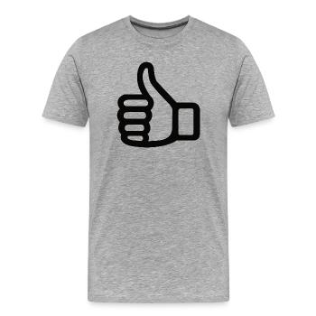 Thumbs Up Hand Sign – Thumbs Up Symbol - Men's Premium Organic T-Shirt - heather grey - Front - Damien (186cm)