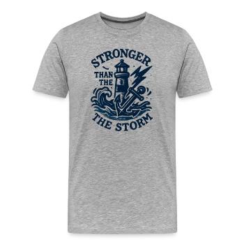 Stronger than the Storm: Unwavering Force - Men's Premium Organic T-Shirt - heather grey - Front - Damien (186cm)