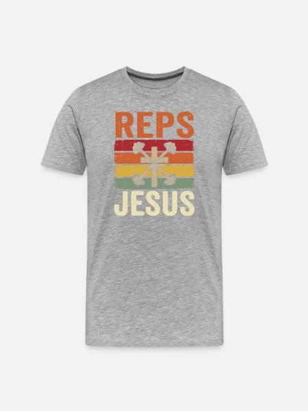 Reps For Jesus Men Religious - Men's Premium Organic T-Shirt - heather grey