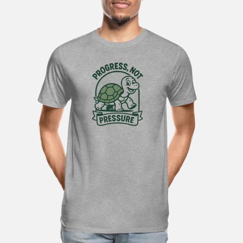 Progrès au lieu de pression | Pleine conscience & Concentration T-shirt bio Premium Homme