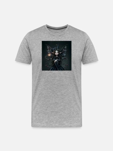 Dark Fairy Winged - Men's Premium Organic T-Shirt - heather grey