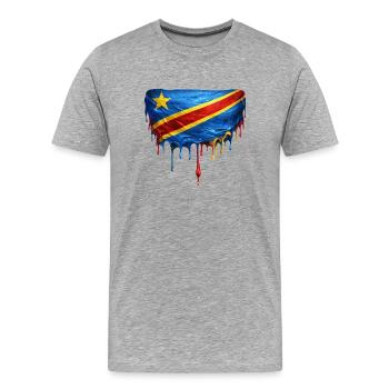 Congo flag in drop art - Men's Premium Organic T-Shirt - heather grey - Front - Damien (186cm)