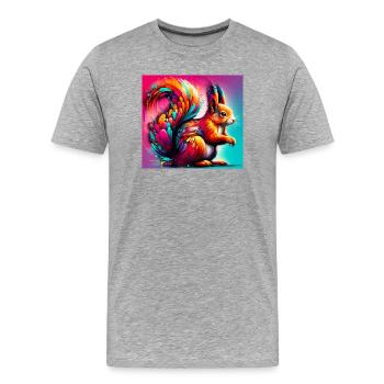 squirrel - Men's Premium Organic T-Shirt - heather grey - Front - Damien (186cm)