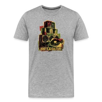 Roots Reggae Dub Soundsystem - Männer Premium Bio T-Shirt - Grau meliert - Vorne - Damien (186cm)