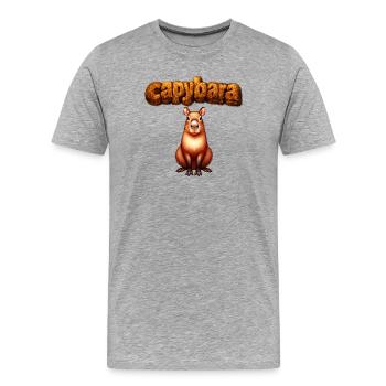Haarige Kapybara-Kunst - Männer Premium Bio T-Shirt - Grau meliert - Vorne - Damien (186cm)