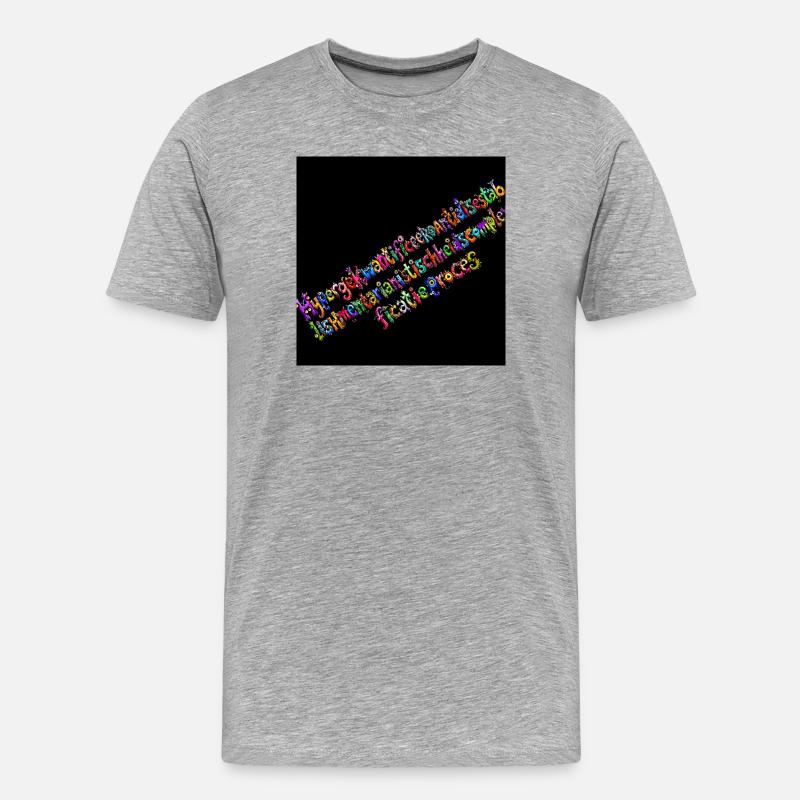 Regenbogentypografie auf schwarzem Hintergrund - Männer Premium Bio T-Shirt - Grau meliert