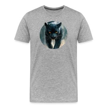 Design de Panthère noire - Männer Premium Bio T-Shirt - Grau meliert - Vorne - Damien (186cm)
