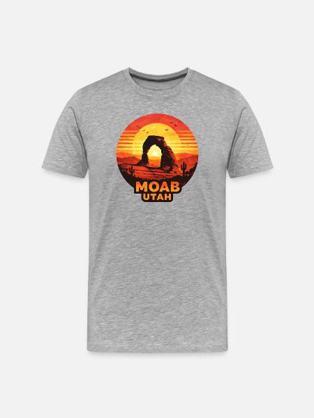 Moab Utah Deserts Sunset Motif - Men's Premium Organic T-Shirt - heather grey