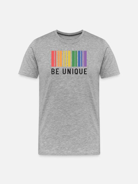 LGBT Pride Month - Be Unique - Men's Premium Organic T-Shirt - heather grey