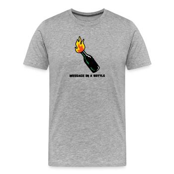 Message in a Bottle - rebellious mood and rock - Men's Premium Organic T-Shirt - heather grey - Front - Damien (186cm)