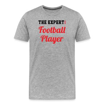Expert Football Player: The Master of the Field - Men's Premium Organic T-Shirt - heather grey - Front - Damien (186cm)