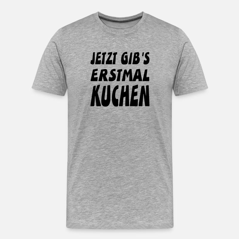 Kuchen - Männer Premium Bio T-Shirt - Grau meliert