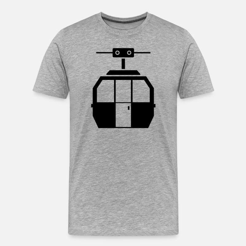 Seilbahn - Männer Premium Bio T-Shirt - Grau meliert