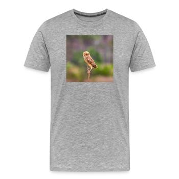 c'est chouette - T-shirt bio Premium Homme - gris chiné - Devant - Damien (186cm)