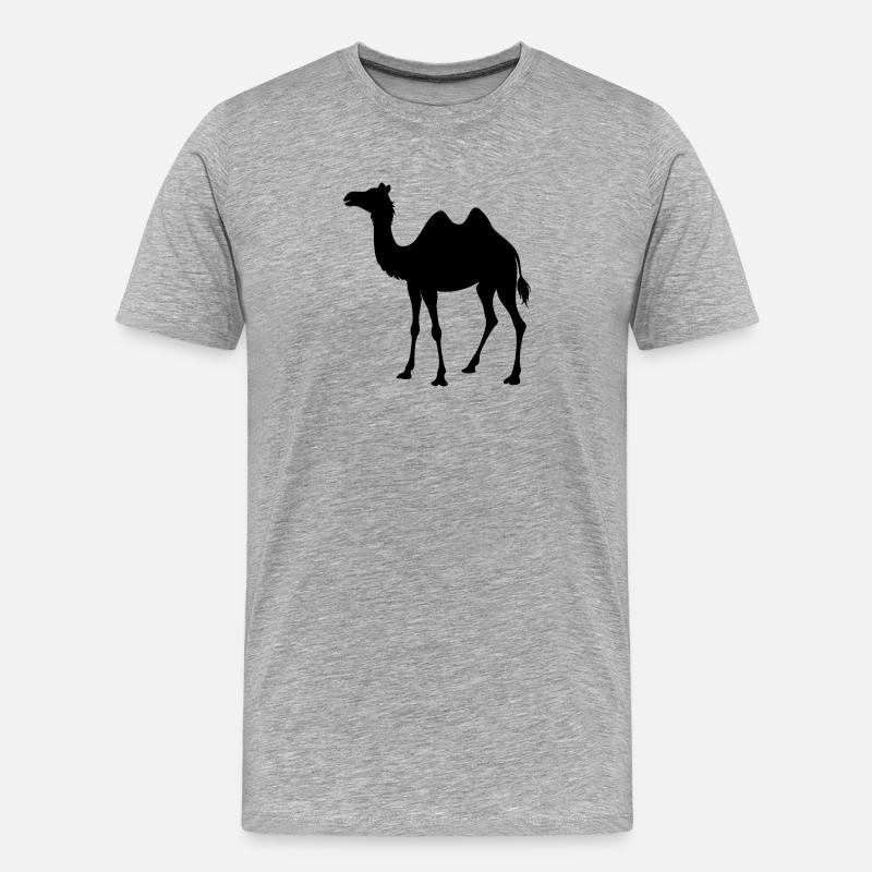 Kamel - Männer Premium Bio T-Shirt - Grau meliert