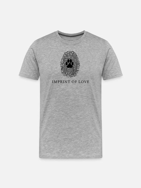 Dog Paw Fingerprint Pet Lover - Men's Premium Organic T-Shirt - heather grey