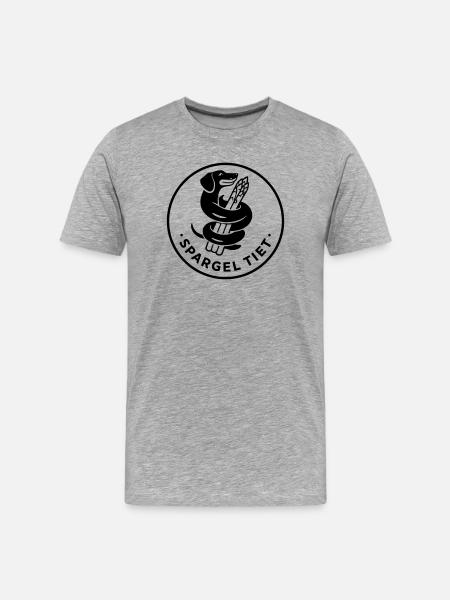 spargel tiet dackel - Männer Premium Bio T-Shirt - Grau meliert