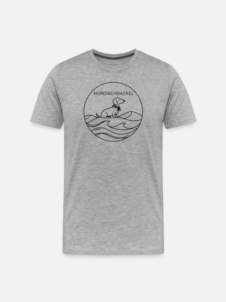 nordischdackel - Männer Premium Bio T-Shirt - Grau meliert