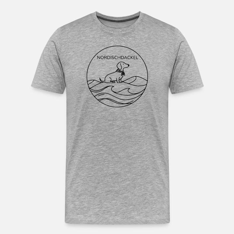 nordischdackel - Männer Premium Bio T-Shirt - Grau meliert