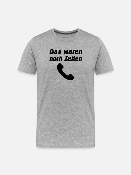 Telefon - Männer Premium Bio T-Shirt - Grau meliert