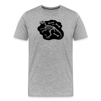 Os de dinosaure - T-shirt bio Premium Homme - gris chiné - Devant - Damien (186cm)