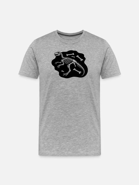 dinosaur bones - Men's Premium Organic T-Shirt - heather grey
