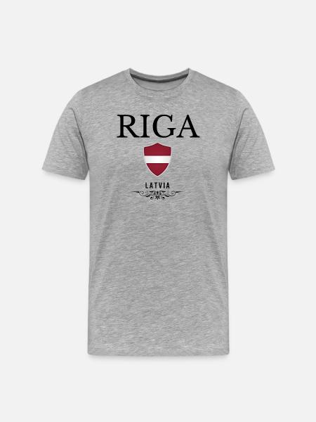 Riga souvenir, elegant design Riga - Men's Premium Organic T-Shirt - heather grey